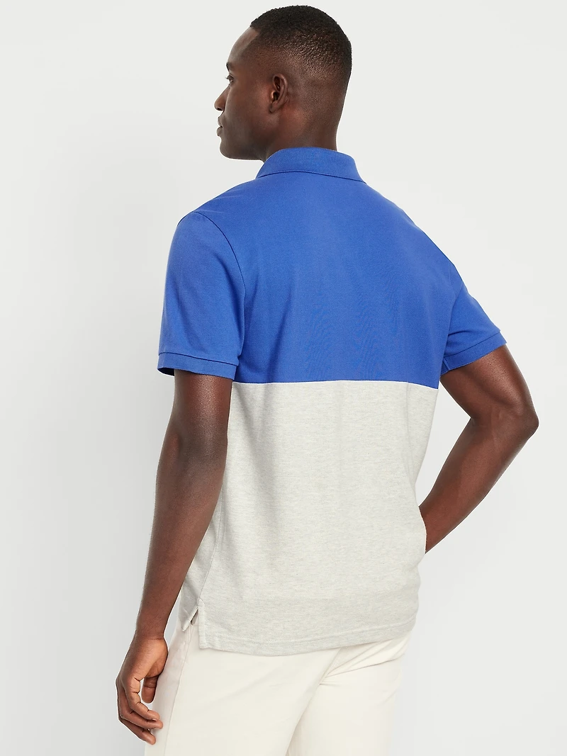 Color-Block Pique Polo