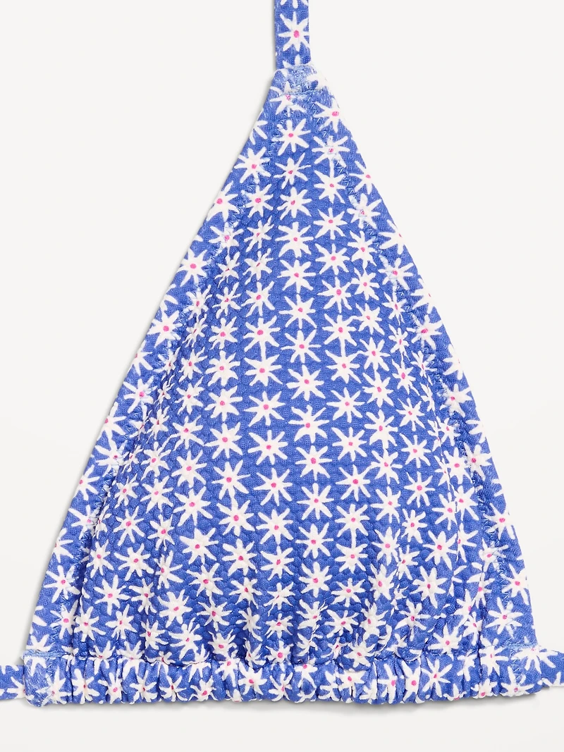 Pique Triangle String Bikini Swim Top