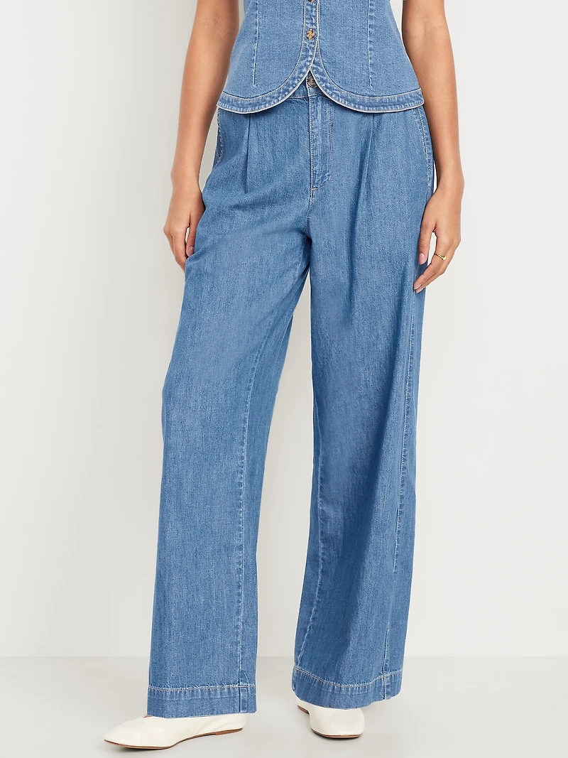 High-Waisted Taylor Trouser Wide-Leg Pants