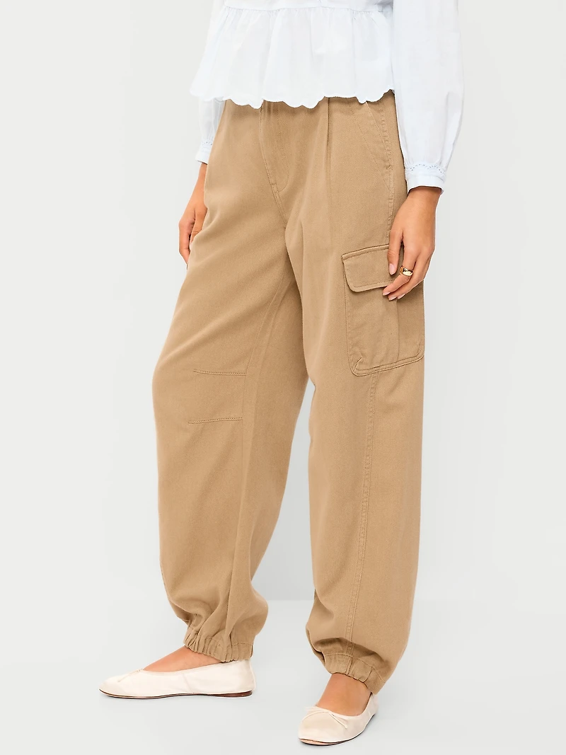 Twill Barrel Cargo Pants