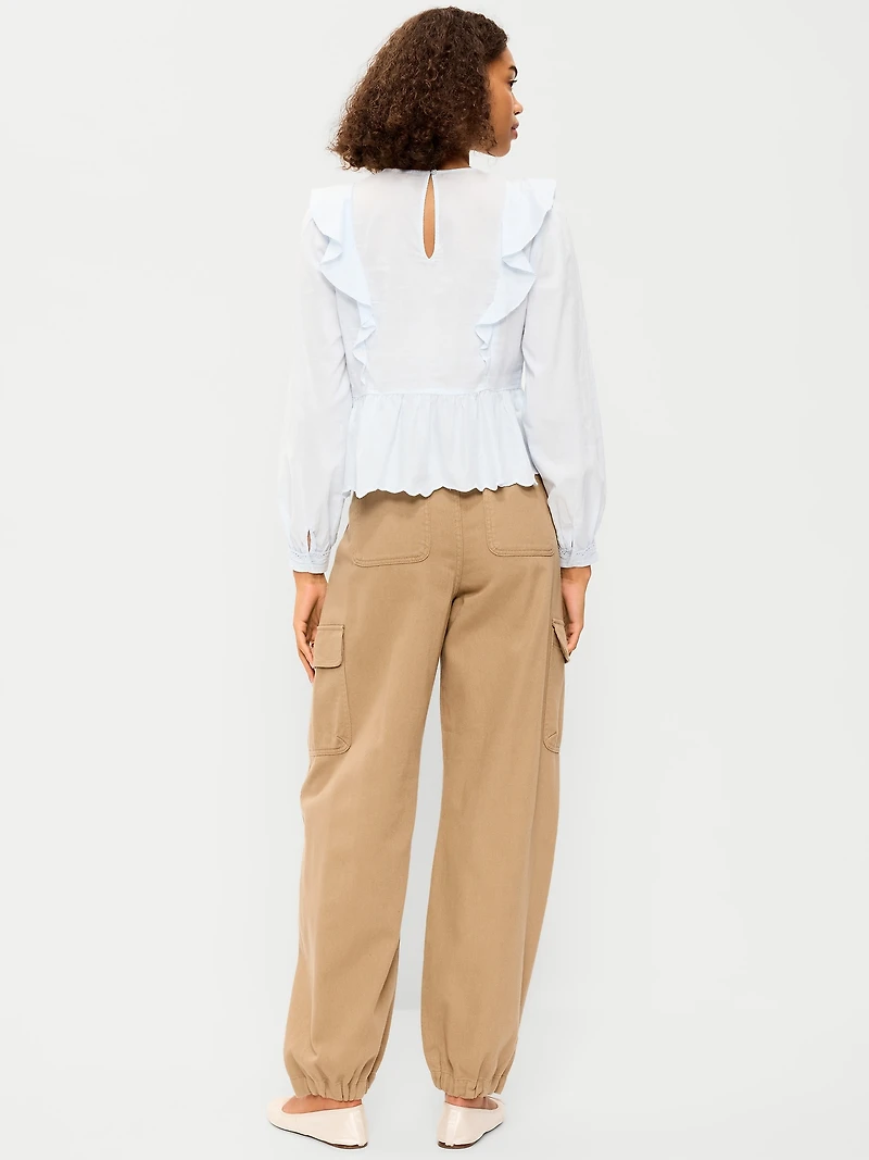 Twill Barrel Cargo Pants