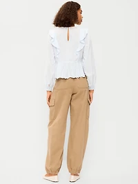 Twill Barrel Cargo Pants