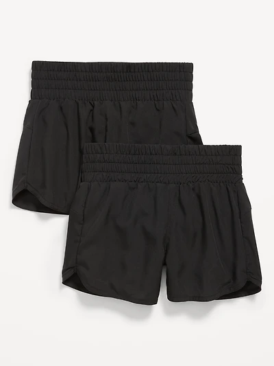 High-Waisted Dolphin-Hem Run Shorts 2-Pack for Girls