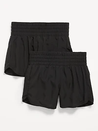 High-Waisted Dolphin-Hem Run Shorts 2-Pack for Girls