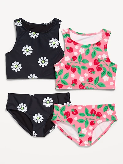 Printed Tankini Swim 4-Piece for Girls