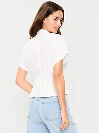 Slim-Waisted Button-Down Shirt