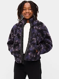 Printed Sherpa Zip Jacket for Boys