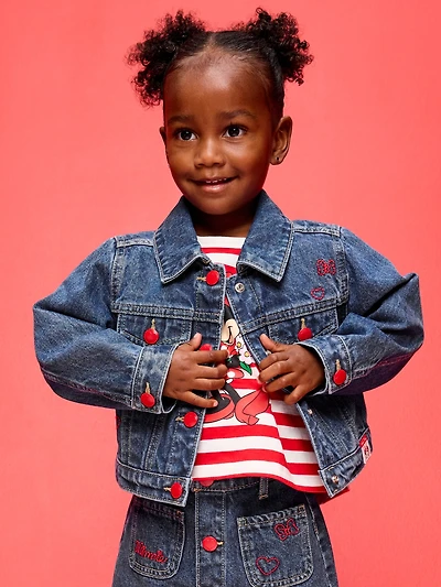 Old Navy x Disney Minnie Mouse Cropped Trucker Jean Jacket for Toddler Girls