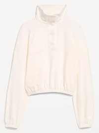 Button-Up Funnel-Neck Sweatshirt