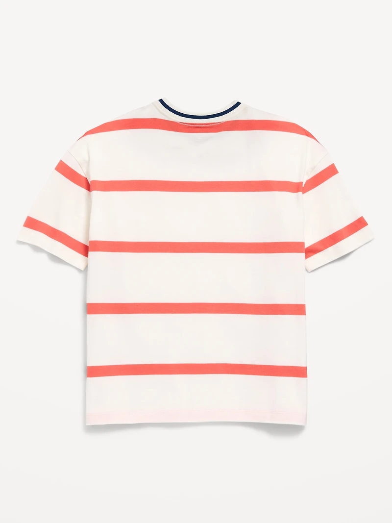 Oversized Short-Sleeve Striped T-Shirt for Boys