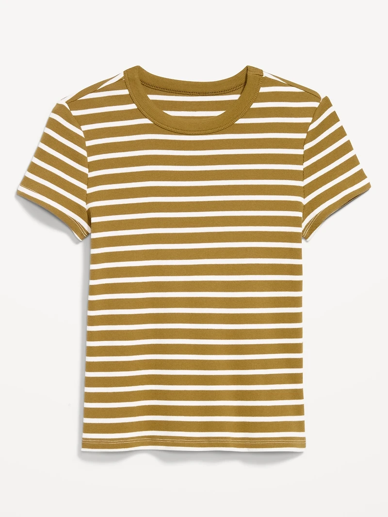 Snug Crew-Neck Ribbed T-Shirt