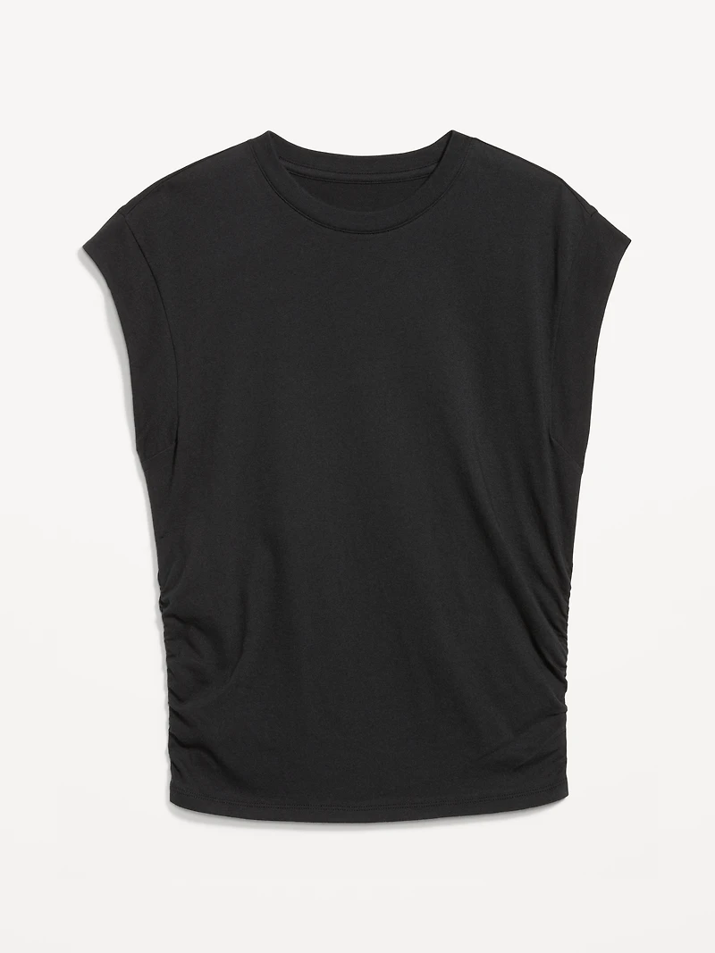 Cap-Sleeve Cinch-Waist Top