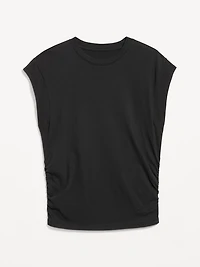 Cap-Sleeve Cinch-Waist Top