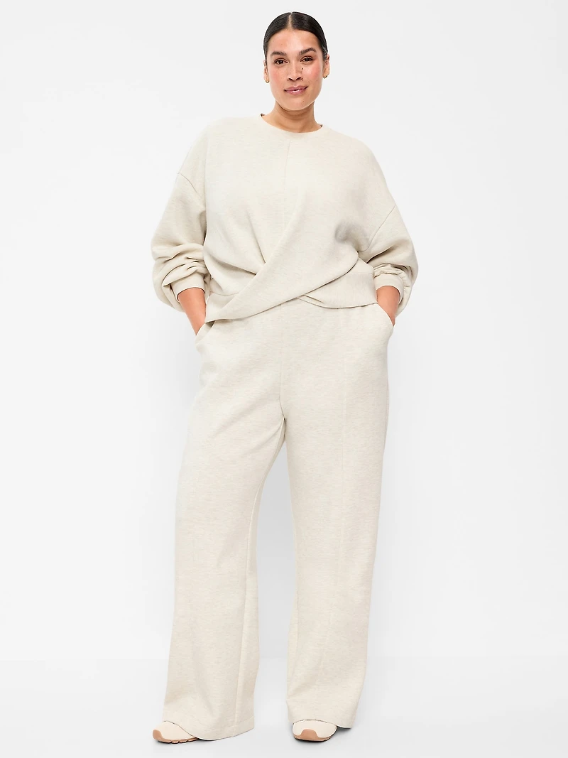 High-Waisted Bounce Fleece Wide-Leg Sweatpants