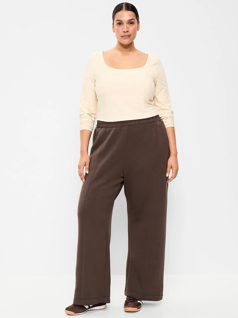 High-Waisted Bounce Fleece Wide-Leg Sweatpants