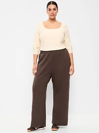 High-Waisted Bounce Fleece Wide-Leg Sweatpants