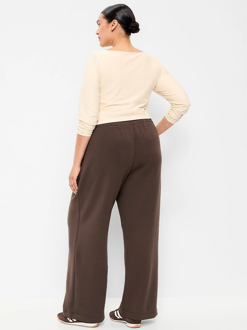 High-Waisted Bounce Fleece Wide-Leg Sweatpants