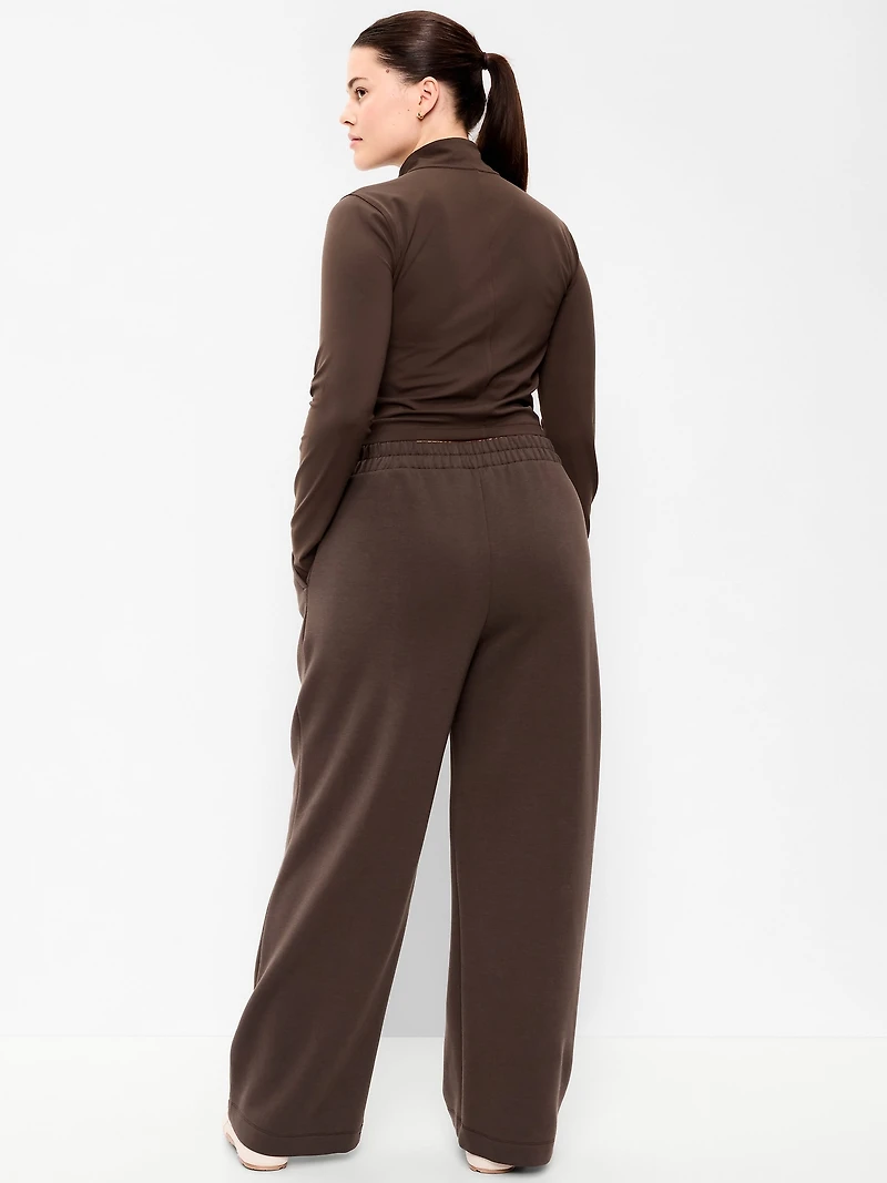 High-Waisted Bounce Fleece Wide-Leg Sweatpants