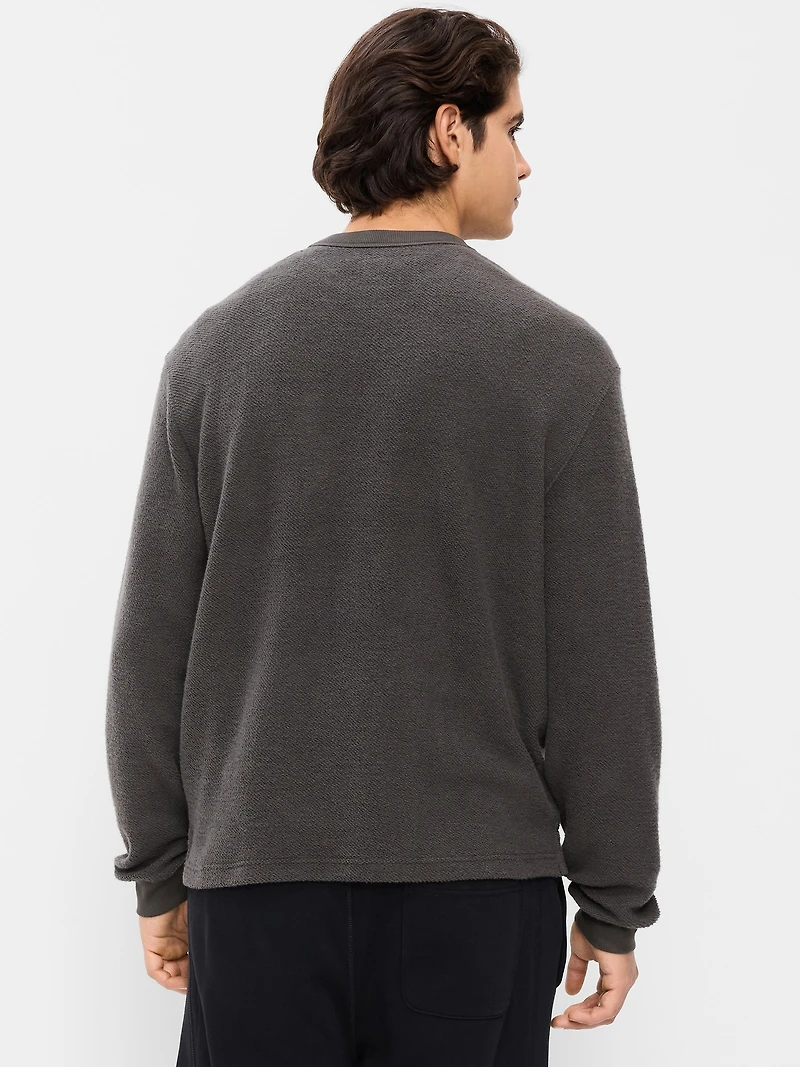 Loose Pocket Crew-Neck Sweatshirt