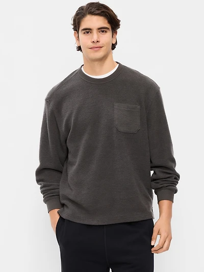 Loose Pocket Crew-Neck Sweatshirt