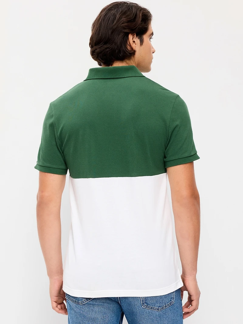 Color-Block Pique Polo