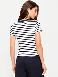 Snug Crew-Neck Ribbed T-Shirt