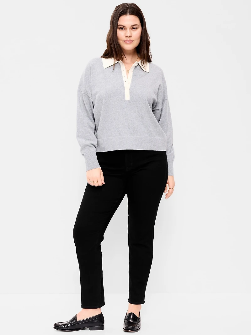 High-Waisted Slim Jeans