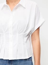 Slim-Waisted Button-Down Shirt