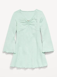 Long-Sleeve Textured Knit Fit and Flare Dress for Girls