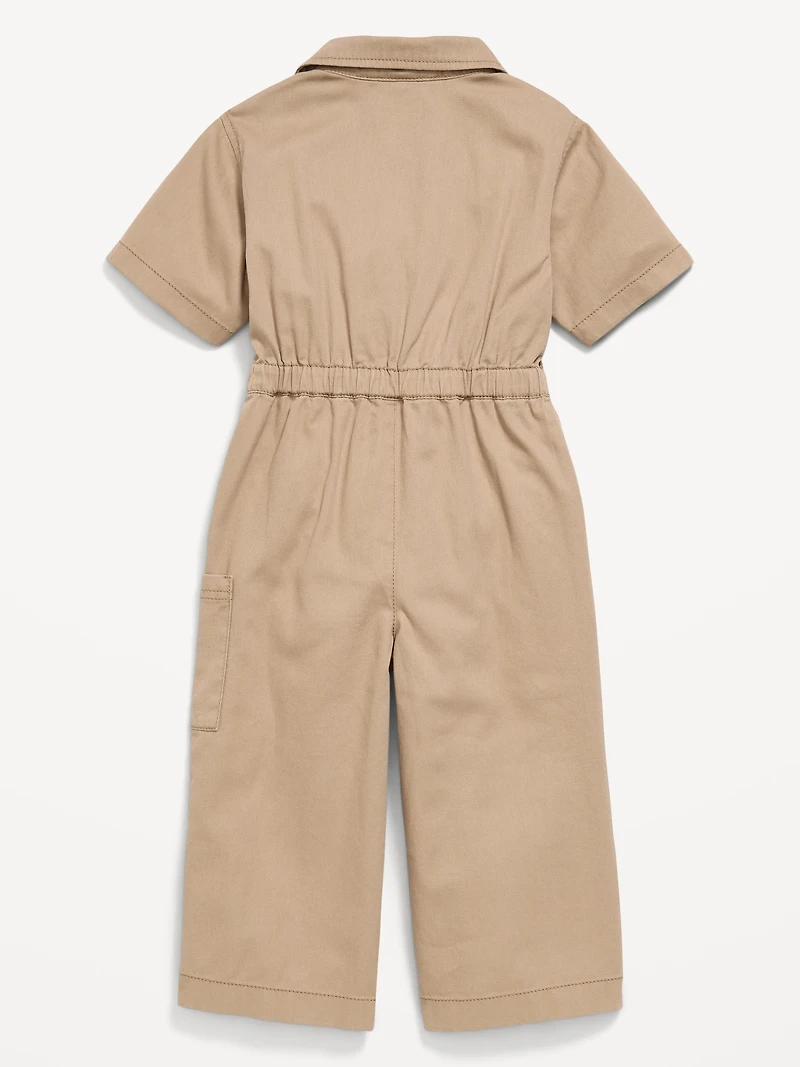 Short-Sleeve Utility Jumpsuit for Toddler Girls