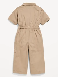 Short-Sleeve Utility Jumpsuit for Toddler Girls