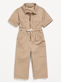 Short-Sleeve Utility Jumpsuit for Toddler Girls