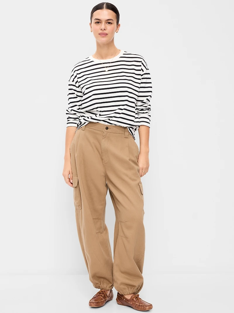 Twill Barrel Cargo Pants