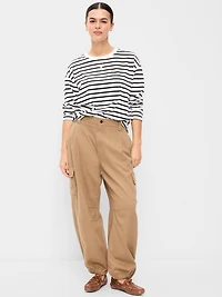 Twill Barrel Cargo Pants