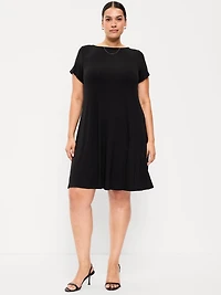 Short-Sleeve Mini Swing Dress