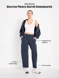 High-Waisted Bounce Fleece Barrel Sweatpants