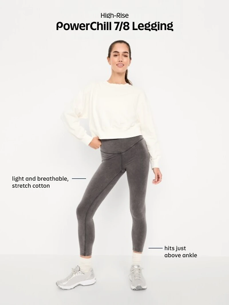 High-Waisted PowerChill 7/8 Cotton Leggings