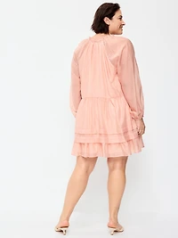 Long-Sleeve Swing Mini Dress