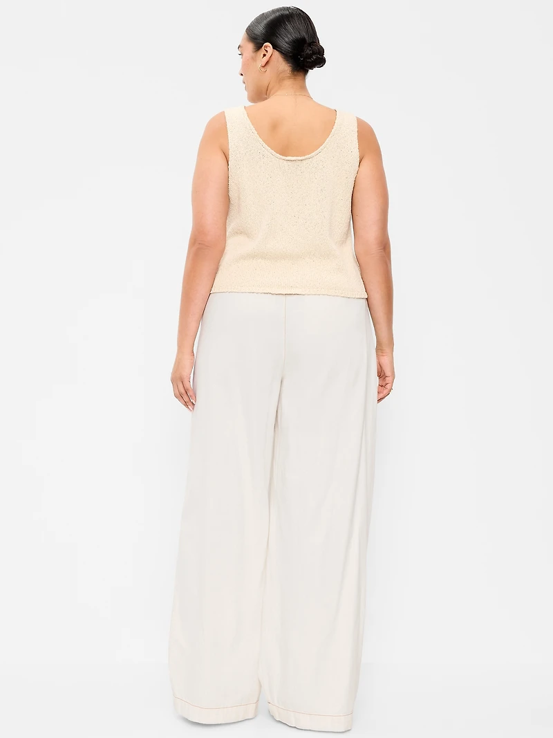 High-Waisted Taylor Trouser Wide-Leg Pants