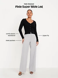 High-Waisted Pull-On Pixie Wide-Leg Pants