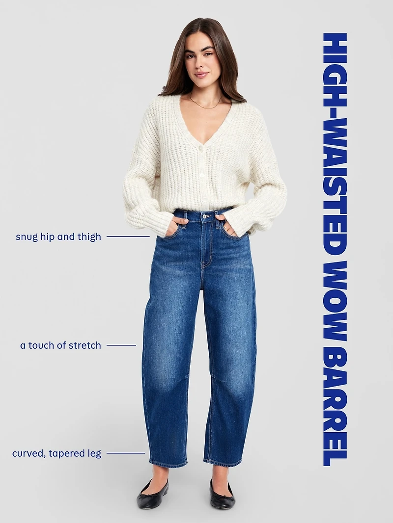 Wow High-Waisted Barrel Ankle Jeans