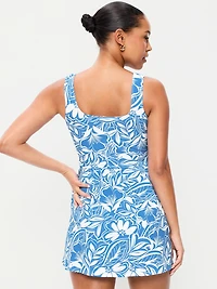Pique Side-Tie Swim Dress