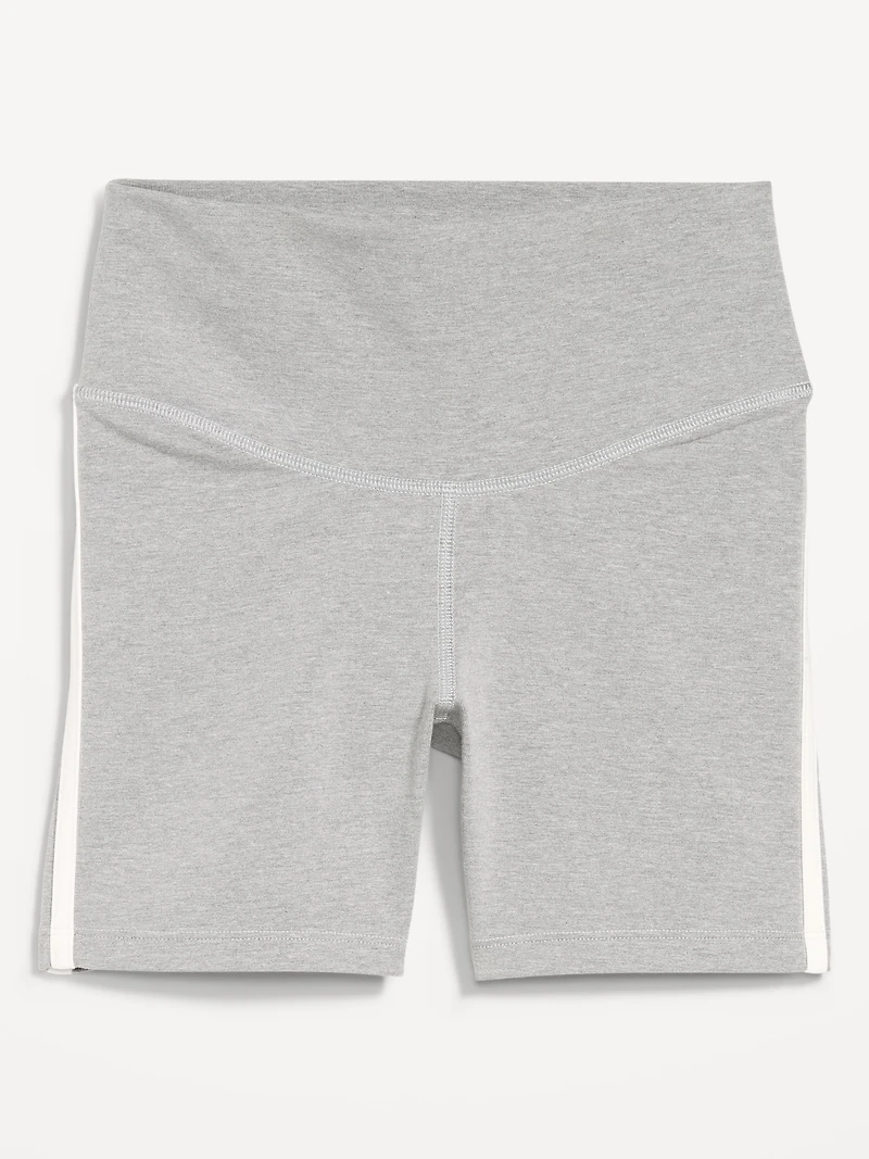 High-Waisted PowerChill Side-Stripe Biker Shorts - 5-inch inseam