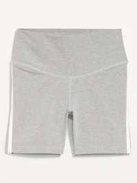 High-Waisted PowerChill Side-Stripe Biker Shorts - 5-inch inseam