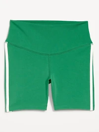 High-Waisted PowerChill Side-Stripe Biker Shorts - 5-inch inseam