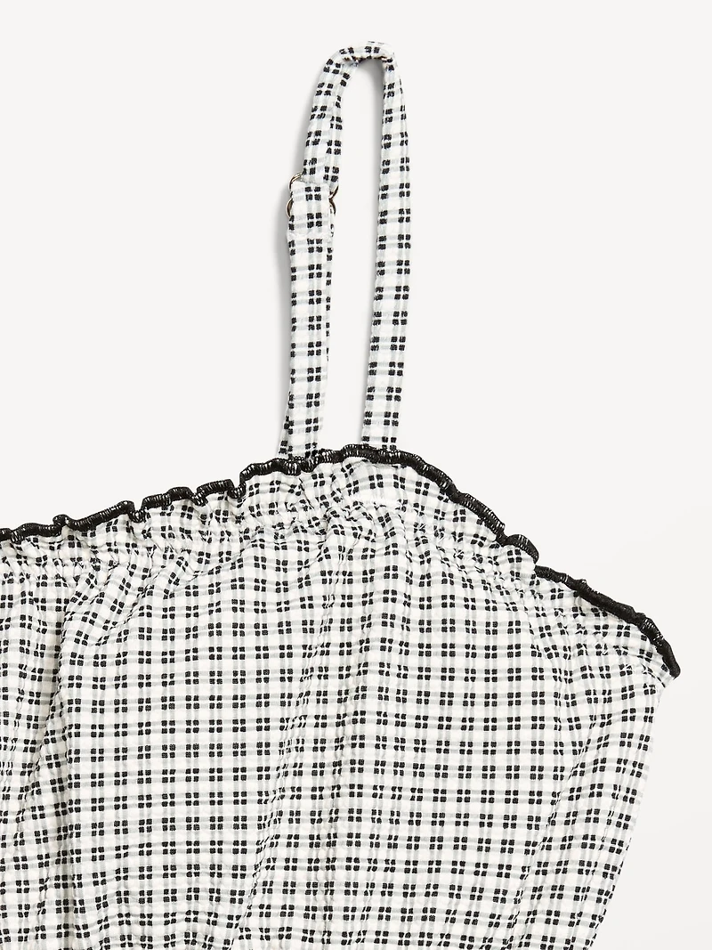 Scoop-Neck Ruffle Swim Top