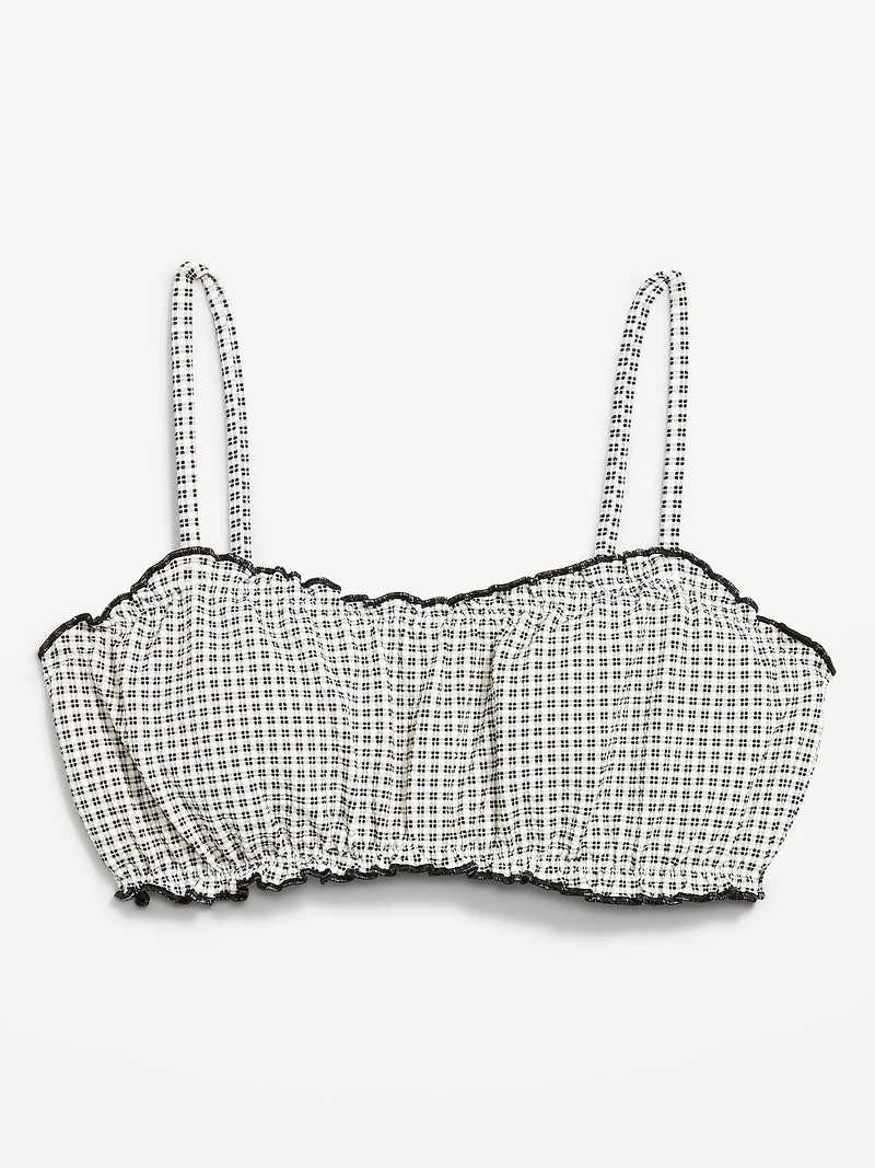 Scoop-Neck Ruffle Swim Top