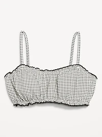 Scoop-Neck Ruffle Swim Top