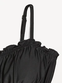 Scoop-Neck Ruffle Swim Top