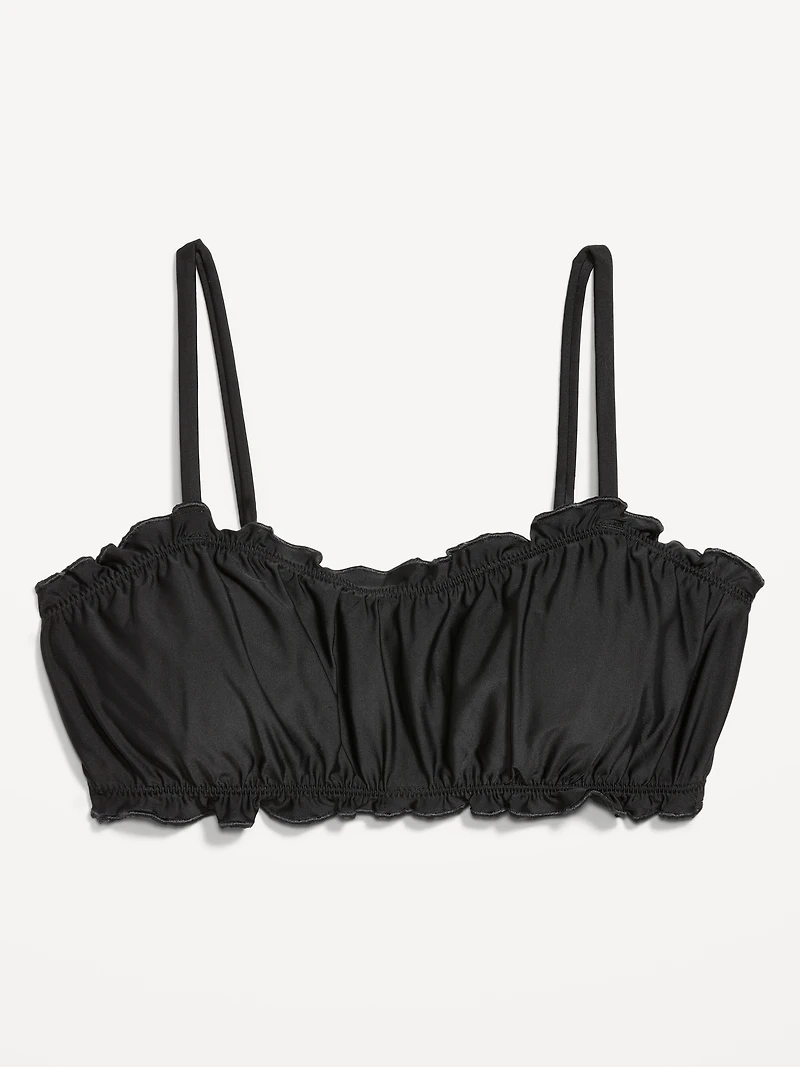 Scoop-Neck Ruffle Swim Top